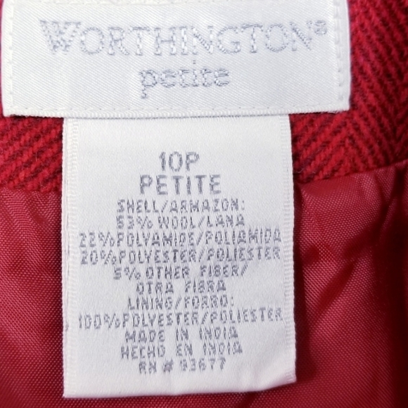 Worthington size 10 petite red wool skirt. - Picture 3 of 4